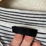 ATM silk wool cashmere blend black and white striped v neck sweater Size L Photo 3