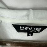 Bebe Sport Hoodie Womens XL White Terry Zip Rhinestone Logo Y2K McBling Glam Photo 2