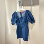 Betsey Johnson denim dress. Puff sleeve with back zipper closure S Photo 3