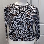 T Tahari  Animal Print Crew Neck Sweater NWT Sz XXS Polyester Long Sleeve Photo 1