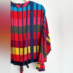 EXPRESS Colorblock Tie Waist Blouse, Red/Blue/Yellow/Orange, Size Medium Photo 13