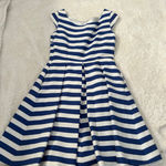 Kate Spade Dress Sz 6 Blue Hyacinth Stripe Cap Sleeve Mariella Costal Luxury Photo 1