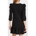 Nation Ltd Womens V-Neck Puff Sleeve Ruffled Hem Mini Dress Black Size XS NWT Photo 3