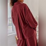 Free People  FP INTIMATELY Check it Out Sleep Shirt in Marsala Button Down Medium Photo 3