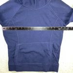 Athleta ‎ Sweatshirt Women Small Funnel Neck Wool Blend Blue Pullover Thumb Holes Photo 4