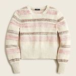 J.Crew  Bouclé crewneck sweater in wide stripe Dusty Ivory Apricot Photo 0