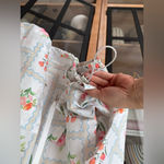 Tuckernuck Block print windbreaker hoodie rain jacket zip up 1/4 floral watercolor pastel Photo 10