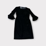 Donna Morgan ‎ Womens Size 2 Black Crew Neck 3/4 Bell Sleeve Shift Dress Photo 2