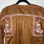 MISA Los Angeles  Brown MicroSuede Embroidered Top Blouse SZ XS Boho Hippie NWOT‎ Photo 10