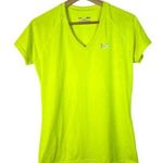 Under Armour Neon Yellow Tech V-Neck Short Sleeve Athletic Top S Photo 0