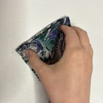 Chico's boho oriental floral ikat print rounded v-neck stretch jersey top US 4 Photo 7