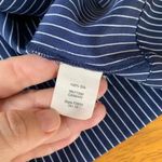 Madewell Navy Blue Silk Satin Balcony Off the Shoulder Top Blouse Ruffle, Size S Photo 7