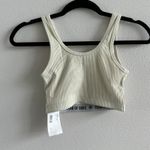 Years of Ours Ribbed Ivory Lace Up Sports Bra White Photo 2