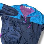 Columbia Vintage Womens pullover wind breaker M Navy Blue/ Teal/ Fuscia Jacket Photo 0