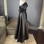 Women Black Satin Off The Shoulder Full Length Formal Dress Corset Back Size 10 Black Photo 3