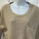 Madewell  Sweater Women Beige Knit Cotton Blend Long Sleeve Slit Pullover size S Photo 1