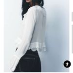 ZARA  white ruffled sailer collar Blouse Photo 3