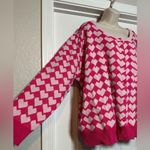 Vintage Simply Be Oversized Pink Heart Women’s Cardigan Sweater w Heart Buttons Size 4X Photo 1