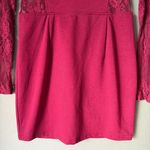 Tobi  sz M red Crimson‎ lace cut out long sleeve mini dress Photo 7