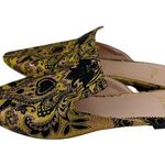 J. Crew Marna Emboirdered Slider Flat Womens 6.5 Metallic Quiet Luxury Mule Shoe Gold Photo 0