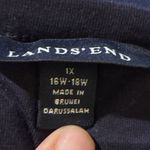Lands’ End Button Front Shirt & Shell Tank Top Navy Blue eyelet top Women’s 1X Photo 5