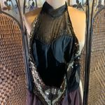 Vintage Alyce Designs Elegant Black and Gold Halter Jumpsuit One Piece Size 6 Photo 4