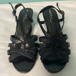 Natural Soul ‎ Naturlalizer Women's Black T-strap 7W Ankle Strap Wedge S-277 Photo 0