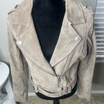 BLANK NYC  Suede moto jacket in sand stoner small $198 Photo 7