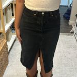 Levi's High Rise Black Denim Midi Skirt Photo 1