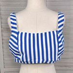 SWIMSUITS FOR ALL Bikini Top Blue & White Stripe Photo 0