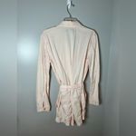 Veronica Beard  Winifred Twill Belted Long Sleeve Button Romper Utility Pink Sz S Photo 5
