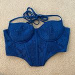 Elegant Blue Lace Bustier Size 6 Photo 0