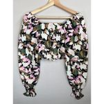 VERO MODA CROP TOP Hui Floral Print Long Sleeves Off Shoulder Top Size XS Photo 1