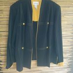 Perceptions  26W Black Gold Tailored Look Blazer Plus Photo 0