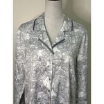 Nordstrom Rack Women's Gray/White Floral Satin Button Up Sleep Shirt M NWOT Photo 1