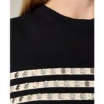 J.CREW. Embellished Sweater Shell Small Black Cream NEW Mirrors Career CG794 Photo 4
