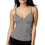 Swim Solutions BLACK/WHITE Diamond Optics Printed Tankini Swim Top size 14 Photo 1