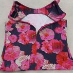 Cynthia Rowley Pink Floral Striped Scuba Bodycon Sleeveless Blouse Photo 7