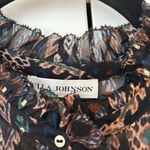 Ulla Johnson Esma Mini Dress Onyx Ikat Size 2 Ruffle Silk Georgette Metallic S Photo 5
