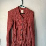Far Away From Close Cable Knit Cardigan Duster Sweater Dress Small Wool Blend Red Photo 1