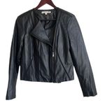 Ellen Tracy Y2K  Women Jacket M Black Faux Leather Moto Zip Edgy Punk‎ Bikercore Photo 10