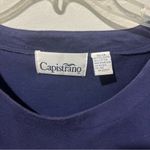 Capistrano Women’s shirt Size 22/24 Navy Blue Gold Embellishments Travel Long Photo 3