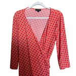 Tahari ASL Arthur Levine Wrap Dress Womens 12 Multicolor Geometric Print Stretch Photo 1