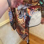 ZARA  Multicoloured Scarf Print Crossover Satin V-Neckline Blouse Top Paisley M Photo 4