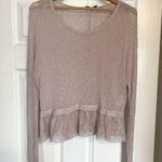 American Eagle Outfitters Sheer Knit Lace Hem Sweater Size Medium Romantic C2 Photo 0