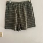 Doe & Rae  green stripe drawstring shorts with pockets S Photo 5