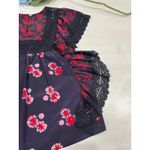 Sea New York Floral Silk top Crochet Trim Size 4 like‎ new Blue Photo 8