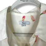 Rails Kate Rosé Print Silk Button Down Long Sleeve High-Low Hem Shirt Medium Photo 6