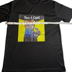 Cat Meme Funny Graphic Black Tee “ Yes I Cat Shirt Rosie the Riveter” Size L Photo 3