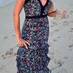 SALONI Multicolored Floral 100% Silk Sleeveless Jewel Rosette Lana Dress sz US 2 Photo 0